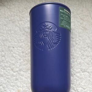 NWT Starbucks 2025 Purple Recycled Stainless Steel Triangle Tumbler SZ: 12oz